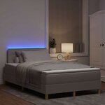 vidaXL Lit à ressorts avec matelas Taupe 120 x 200 cm tissu