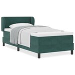 Lit box spring vidaXL avec matelas vert foncé 100x200 cm en velours