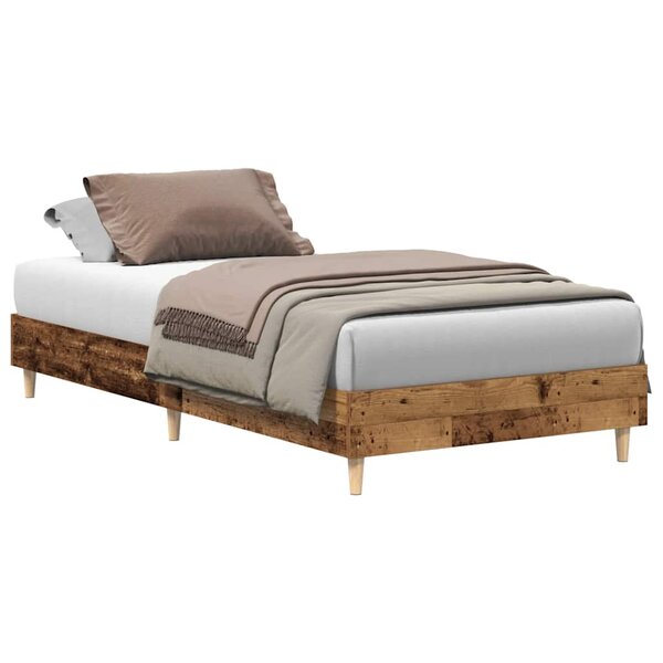 vidaXL Cadre de lit sans matelas vieux bois 75x190 cm bois ingénierie
