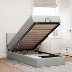 vidaXL Cadre de lit ottoman avec matelas gris clair 80x200 cm velours