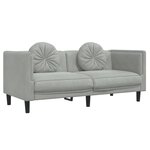 vidaXL Ensemble de canapés 3 Pièces avec coussins gris clair velours