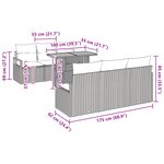 Ensemble de Canapé de Jardin 7 Pièces avec Coussins Beige en Rattan Synthétique Acacia