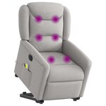 vidaXL Fauteuil inclinable de massage électrique gris nuage tissu