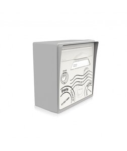 Boîte aux lettres grise murale "Globe-trotter"