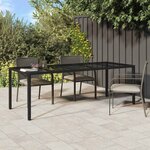 vidaXL Table de jardin pour repas Noir pur 250 x 100 x 75 cm