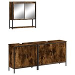 vidaXL Ensemble de meubles de salle de bain 3 Pièces Chêne fumé