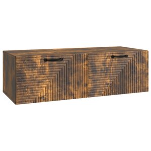 vidaXL Meuble TV mural Chêne fumé 98 x 41 x 30 cm Bois d'ingénierie