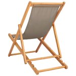 vidaXL Chaise de plage Taupe Bois de teck massif