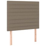 vidaXL Sommier à lattes de lit et matelas et LED Taupe 90x190 cm Tissu