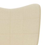 vidaXL Chaise à bascule avec tabouret Crème Tissu