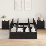 Cadre de lit de rangement vidaXL Noir Chêne 120x200 cm