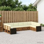 vidaXL Ensemble de canapés d'extérieur 10 Pièces Naturel et Crème
