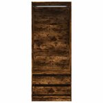 vidaXL Garde-robe chêne fumé 80x50x200 cm bois d'ingénierie