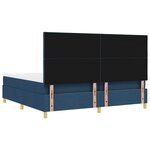 vidaXL Lit à ressorts avec tête de lit Bleu 200 x 200 cm tissu