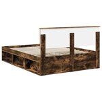 vidaXL Cadre de lit Chêne fumé 140 x 190 cm Bois d'ingénierie