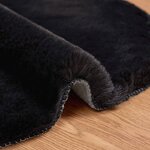 vidaXL Tapis en Fourrure Synthétique de Lapin Olite Noir 60 x 90 cm