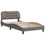 vidaXL Cadre de lit sans matelas Hvar taupe 100x200 cm tissu