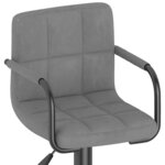 vidaXL Tabouret de bar Gris clair Velours