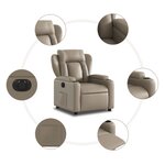 vidaXL Fauteuil inclinable électrique Cappuccino Similicuir