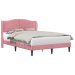 vidaXL Cadre de lit avec tête de lit Rose 120 x 200 cm Velours