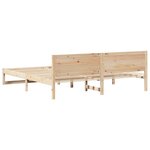 vidaXL Cadre de lit avec tête de lit Naturel 180 x 200 cm Pin massif