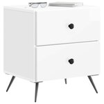 vidaXL Cabinet de chevet 2 pièces Blanc brillant 43 x 34 5 x 47 5 cm