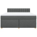 vidaXL Sommier à lattes de lit avec matelas Gris foncé 180x200cm Tissu