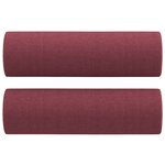 vidaXL Ensemble de canapés 3 Pièces avec coussins rouge bordeaux tissu