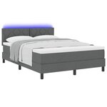vidaXL Lit à ressorts avec matelas Gris foncé 140 x 200 cm tissu