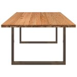vidaXL Table à manger marron clair bois de chêne massif rectangulaire