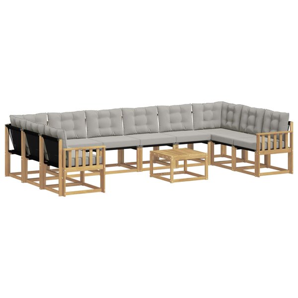 vidaXL Ensemble de canapés d'extérieur 11 pc Blanc et gris clair