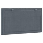 vidaXL Coussin de tête de lit Hanko gris foncé 80 cm velours
