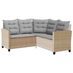 vidaXL Canapé de jardin avec table et coussins en forme de L beige