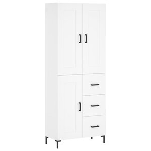 vidaXL Buffet haut Blanc 69 5x34x180 cm Bois d'ingénierie