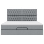 VidaXL Cadre de lit ottoman et matelas gris clair 200x200cm tissu