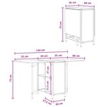 vidaXL Table à dîner 144 x 60 x 75 cm Bois d'ingénierie Chêne noir