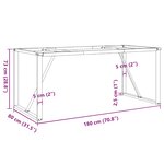 vidaXL Pieds de table à manger cadre en O 180x80x73 cm acier