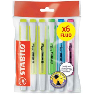 Surligneur swing cool FLUO  Ecopack de 6 STABILO