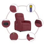 vidaXL Fauteuil inclinable de massage Rouge bordeaux Tissu