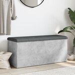 vidaXL Banc de rangement gris béton 102x42x45 cm bois d'ingénierie