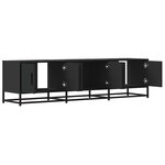 vidaXL Meuble TV noir 150x35x41 cm bois d'ingénierie et métal