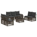 vidaXL Ensemble de canapé de jardin 8 Pièces Gris et Gris foncé polyrotin