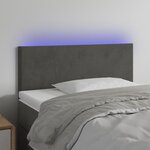 vidaXL Tête de lit à LED Gris foncé 80x5x78/88 cm Velours