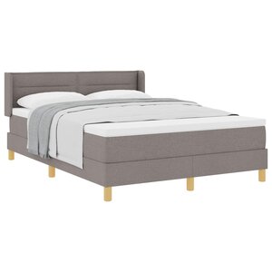 vidaXL Lit à Ressorts avec matelas Taupe 140 x 190 cm tissu