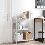 vidaXL Bibliothèque à 3 niveaux blanc 60x27 6x90 5cm bois d'ingénierie