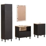 vidaXL Ensembles de salle de bain 4 Pièces Finition Lavage Blanc