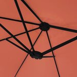 vidaXL Parasol de jardin à double tête terre cuite 449x265 cm