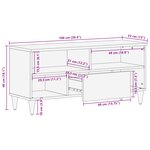 vidaXL Meuble TV 100x33x46 cm en bois massif de manguier