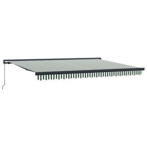 vidaXL Auvent Rétractable Vert et blanc 4 × 3 m Toile et Aluminium