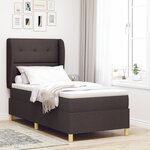 Lit Box Spring avec Matelas Marron Foncé 80x200 cm Tissu